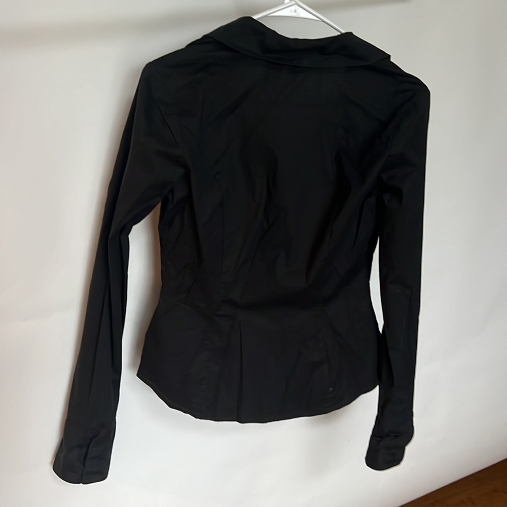 Black Ruffle Button Down Shirt - Picture 4 of 4